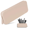 MAKUP Silicone Makeup Bag Makeup Brush Holder with Zipper for Organizing Cosmetics Makeup Brushes Tools and Pencils Washable Makeup Brush Holder Pouch for Travel (Nudist)